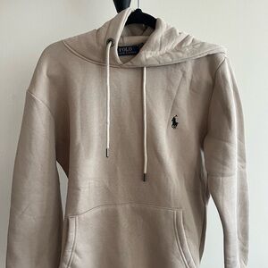 Ralph Lauren Beige Hoodie with Navy Pony Embroidery